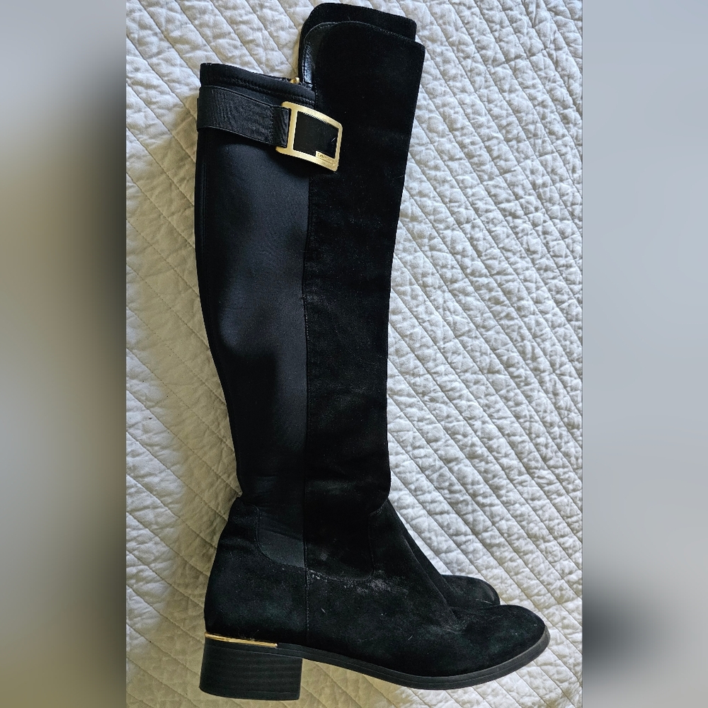 Calvin Klein black knee high boots